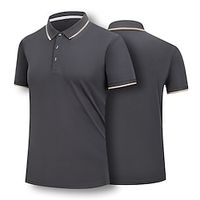 Men's Golf Shirt Golf Polo Casual Sports Lapel Short Sleeve Basic Modern Plain Button Spring  Summer Regular Fit Black White Yellow Light Green Pink Red Golf Shirt Lightinthebox