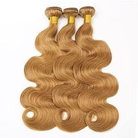 Honey Blonde Bundles Color 27 Human Hair Bundles #27 Body Wave Bundles 12 14 16 inch Mixed Length 3 Bundles Brazilian Remy Soft Blonde Body Wave Human Hair Weave Lightinthebox - thumbnail