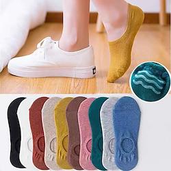 10 Pairs Women's No Show Socks Work Daily Solid Color Retro Polyester Simple Classic Casual Sports Lightinthebox