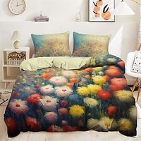 100% Cotton Duvet Cover Set Oil Painting Style Flowers Pattern Comforter Set Soft 3-Piece Luxury Bedding Set Home Decor Dusk Bedding Gift King Queen Full Size Lightinthebox - thumbnail