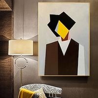 Handmade Oil Painting Canvas Wall Art Decoration Hand Painted Vertical Abstract Contemporary Minimalism Figure for Home Decor Rolled Frameless Unstretched Painting Lightinthebox