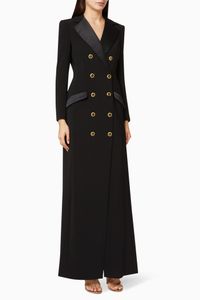 Crêpe Maxi Blazer Dress