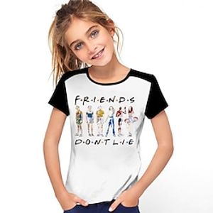 Kids Girls' T shirt Stranger Things Short Sleeve 3D Print Letter Crewneck White Children Tops Spring Summer Active Fashion Streetwear Daily Outdoor Regular Fit 3-12 Years Lightinthebox