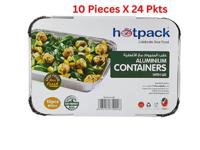 Hotpack - Aluminium Container Base With Lid 10 Pieces - HSM8389