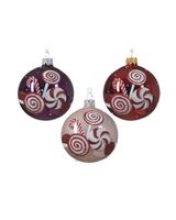 Kaemingk Decoris 8cm Bauble Glass Enamel-Shiny Candy Assorted 1 Piece