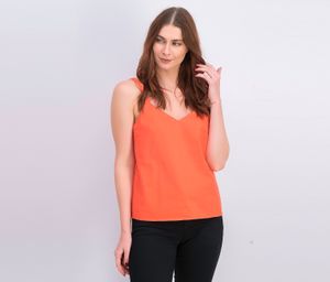 Womens Linen Sleeveless Top  Orange