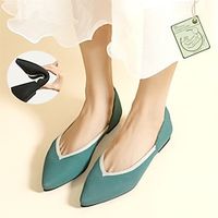 Women's Flats Plus Size Flyknit Shoes Outdoor Work Daily Flat Heel Pointed Toe Classic Casual Comfort Walking Tissage Volant Loafer Almond Leopard Black  Beige Lightinthebox - thumbnail