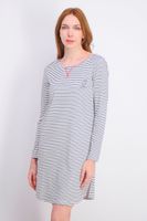 Womens Stripe Nightdress  White/Dark blue - thumbnail