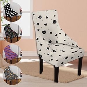 Halloween Wingback Chair Cover Slipcover,Reusable Arm Chair Protector Cover for Dining Room Banquet Home Decor Spandex Stretch Machine Washable Hand Washable for Halloween Decoration Lightinthebox