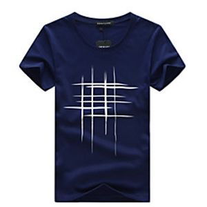 Men's T shirt Other Prints Curve Geometry Print Long Sleeve Casual Tops Basic Fashion White Black Blue miniinthebox