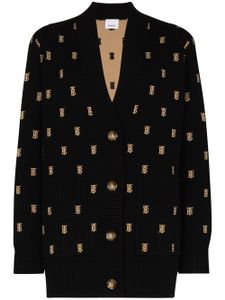 Burberry monogram intarsia-knit cardigan - Black