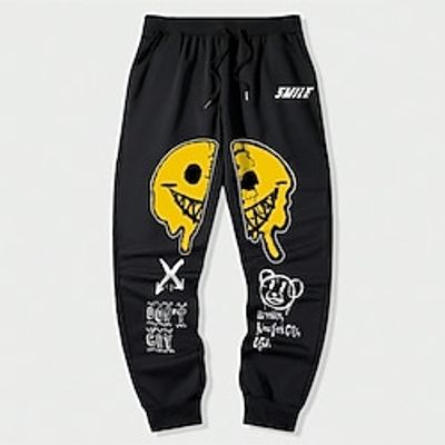 Letter Abstract Men's 3D Print Sweatpants Joggers Pants Trousers Outdoor Street Casual Daily Polyester Black S M L Mid Waist Elasticity Pants Lightinthebox