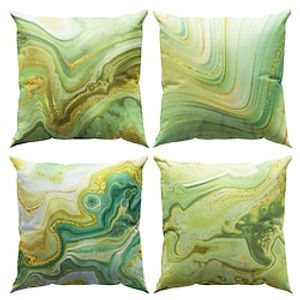 1PC Green Marble Double Side Pillow Cover Soft Decorative Square Cushion Case Pillowcase for Bedroom Livingroom Sofa Couch Chair Lightinthebox
