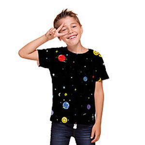 Kids Boys' T shirt Tee Short Sleeve 3D Print Cartoon Unisex Print Black Children Tops Summer Active Daily Wear Regular Fit 3-12 Years Lightinthebox