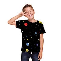 Kids Boys' T shirt Tee Short Sleeve 3D Print Cartoon Unisex Print Black Children Tops Summer Active Daily Wear Regular Fit 3-12 Years Lightinthebox - thumbnail