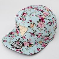 Men Women Floral Flower Adjustable Snapback Baseball Hats Flat Hip Hop Cap
