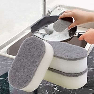 Kitchen Cleaning Products Double-Sided Sponge Scrubber Pot Dishwasher Double-Layer Composite Sponge Cleaning Cloth Cloth Lightinthebox Kitchen Cleaning Products Double-Sided Sponge Scrubber Pot Dishwasher Double-Layer Composite Sponge Cleaning Cloth Cloth Lightinthebox