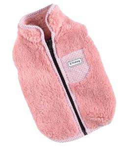 Hong Pet Plaid Plush Vest - Puce Color