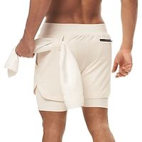 Men's Shorts Sunday Shorts Sports Going out Weekend Running Casual Drawstring Elastic Waist Plain Knee Length Gymnatics Activewear Khaki Army Green Micro-elastic Lightinthebox - thumbnail