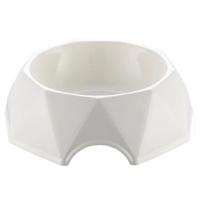 Pets Club Diamond Shape Pet Bowl white For Cat & Dog - 15.6X15.6X4.8Cm