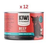Kiwi Kitchens Beef & Mussel Dinner Canned Wet Kitten Food 170G (Pack Of 12)