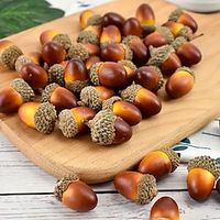 20pcs artificial acorns with natural acorn cap fake acorn for decoration home house kitchen decor fall table scatter crafting christmas decoration details miniinthebox - thumbnail