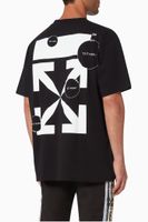 "CUT HERE" Arrows Oversized Cotton T-Shirt - thumbnail