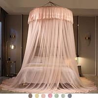 Princess Bed Canopy for Girls Double Layer Sheer Mesh Dome Elegant Embroidery  Mosquito Net Bed Curtain for Full Queen King Bedfor wedding Lightinthebox - thumbnail