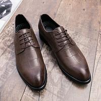 Men's Sneakers Formal Shoes Printed Oxfords Leather Loafers Classic Casual British Wedding Daily PU Height Increasing Comfortable Slip Resistant Booties / Ankle Boots Lace-up Black Brown Gray Spring Lightinthebox