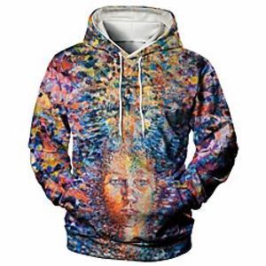 Men's Pullover Hoodie Sweatshirt Graphic Casual Daily Weekend 3D Print Casual Hoodies Sweatshirts  Orange Lightinthebox