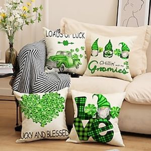 1PC St.Patrick's Day Double Side Pillow Cover Soft Decorative Square Cushion Case Pillowcase for Bedroom Livingroom Sofa Couch Chair miniinthebox
