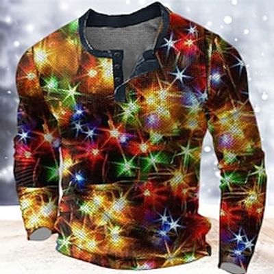 Graphic Lanterns Fashion Designer Casual Men's 3D Print Henley Shirt Waffle T Shirt Sports Outdoor Holiday Festival Christmas T shirt Yellow Red White Long Sleeve Henley Shirt Spring Fall Lightinthebox Graphic Lanterns Fashion Designer Casual Men's 3D Print Henley Shirt Waffle T Shirt Sports Outdoor Holiday Festival Christmas T shirt Yellow Red White Long Sleeve Henley Shirt Spring Fall Lightinthebox
