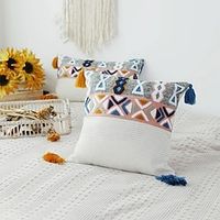 Nordic Moroccan Ins Style Cushion Tufted Soft and Comfortable Waist Pillow Cotton Tassel Pendant Pillowcase Lightinthebox - thumbnail