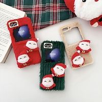 Phone Case For Samsung Galaxy Z Flip 5 Z Flip 4 Christmas Back Cover Shockproof Christmas Plush TPU Plush miniinthebox - thumbnail