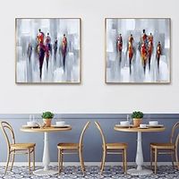 Modern Fashion Girl Picture Wall Art Girl Bedroom Handpainted figure Abstract  Art Oil Painting Home Decor Nordic Canvas Painting miniinthebox - thumbnail