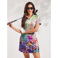 Women's Tennis Dress Golf Dress Yellow Short Sleeve Dress Ladies Golf Attire Clothes Outfits Wear Apparel Lightinthebox