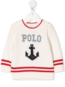 Ralph Lauren Kids knitted anchor motif jumper - NEUTRALS