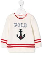 Ralph Lauren Kids knitted anchor motif jumper - NEUTRALS - thumbnail