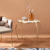 Marble Top Side Table - 63x48x60 cms