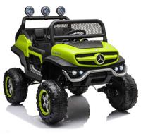 Megastar Ride On 12 V Licensed Mercedes Benz Juniors Unimog 2 Seater Electric Car - Green (UAE Delivery Only)