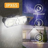2-Head Solar Wall Lamp LED or COB IP65 Waterproof Human Body Sensing Function Garden Courtyard Garage Lighting Outdoor Wall Lamp 1PC Lightinthebox
