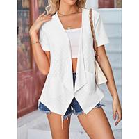 Shirt Blouse Women's Black White Yellow Plain Pocket Street Daily Fashion V Neck Regular Fit S Lightinthebox