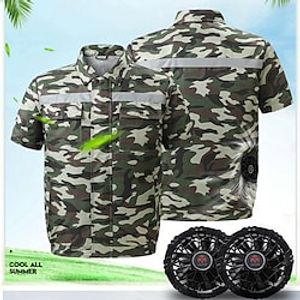 Summer Air Conditioning Jacket USB Cooling Fan Clothes Short Sleeve 3 Speed Adjustable for Men/Women Outdoor Hot Weather Work miniinthebox