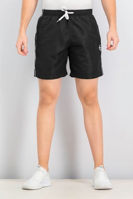 Mens Drawstring Fuego Shorts Black/White Mens Drawstring Fuego Shorts Black/White