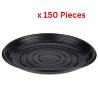 Hotpack Black Base Round Microwave Safe Plate 9 - 150 Pieces - MPP9 - thumbnail