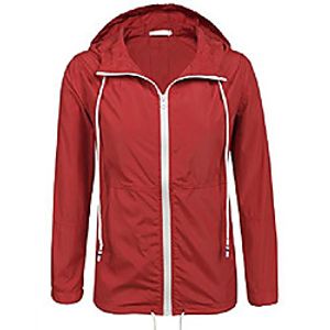 women's hooded lightweigt waterproof rainwear outdoor slim raincoat(red,xxl) Lightinthebox