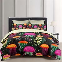 100% Cotton Duvet Cover Set Marine organism jellyfish Pattern Comforter Set Soft 3-Piece Luxury Bedding Set Home Decor Dusk Bedding Gift King Queen Full Size Lightinthebox - thumbnail