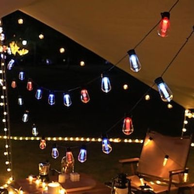 Christmas Solar Outdoor Waterproof Bulb String Lights 3.5m 10LEDs 5m 20LEDs 7m 30LEDs Xmas Wedding Party Holiday Garden Balcony Camping Outdoor Landscape Decor miniinthebox