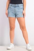 Womens Boyfriend Denim Short  Blue Washed - thumbnail