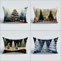 Christmas Lumbar Pillow Xmas Decorative Toss Pillows Cover 1PC Soft Cushion Case Pillowcase for Bedroom Livingroom Sofa Couch Chair miniinthebox